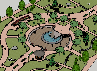 公园景观设计su模型免费下载 - SketchUp